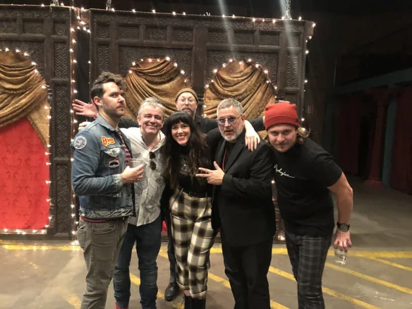 Tracy backstage with Nick Arrojo and fellow guest educators at an industry event.
